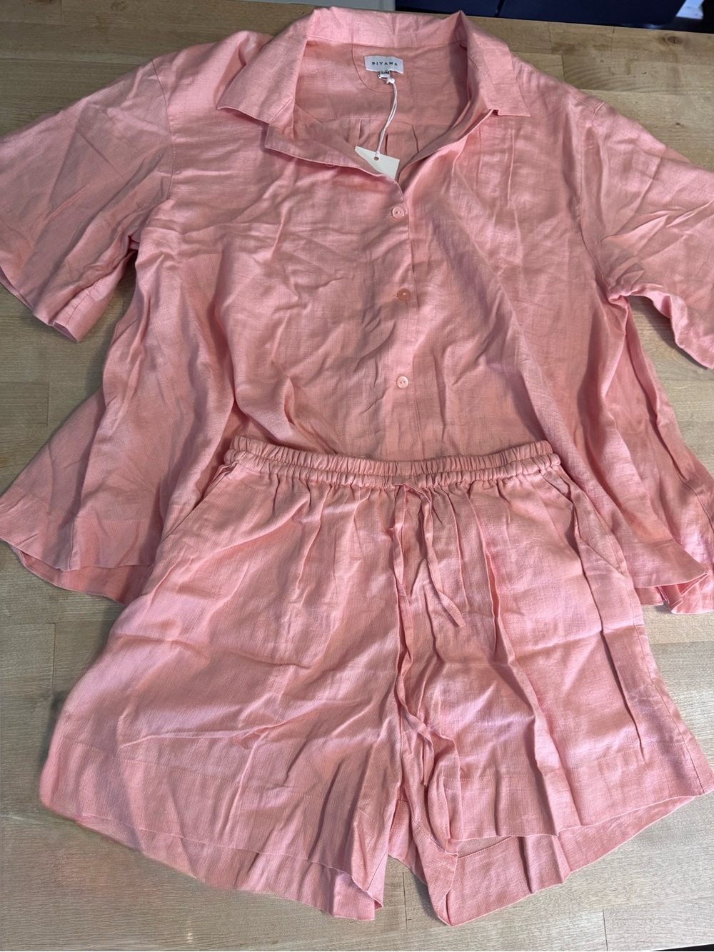 NWT Piyama coral top and shorts pajama set cotton/lyocell